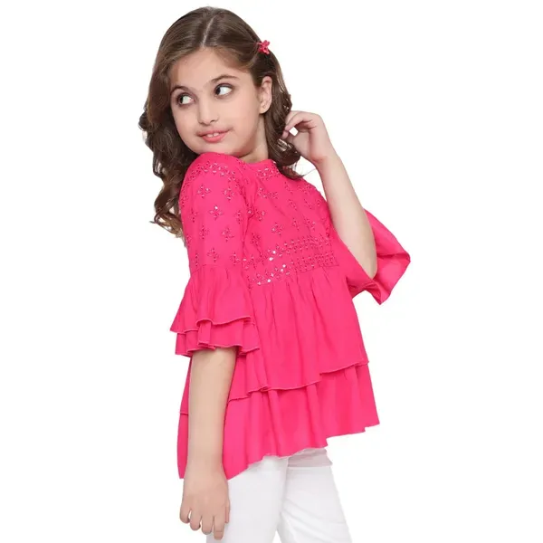 Rani_Layered_Sleeves_Embroidered_Regular_Fit_Round_Neck_Casual_Top_For_Girl