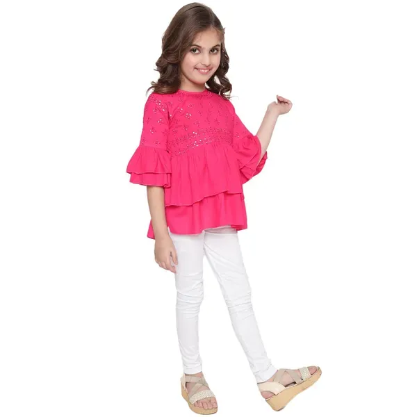 Rani_Layered_Sleeves_Embroidered_Regular_Fit_Round_Neck_Casual_Top_For_Girl