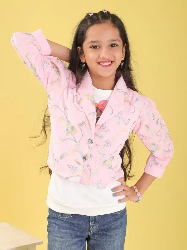 Pink_Cotton_Blend_Floral_Embroidered_Top_With_Half_Sleeves_T-Shirt_For_Girl