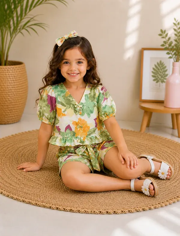 Tropical_Whimsy_Floral_Co-Ord_Set_For_Girls_Breezy_Summer_Top_Shorts