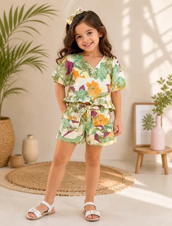 Tropical_Whimsy_Floral_Co-Ord_Set_For_Girls_Breezy_Summer_Top_Shorts