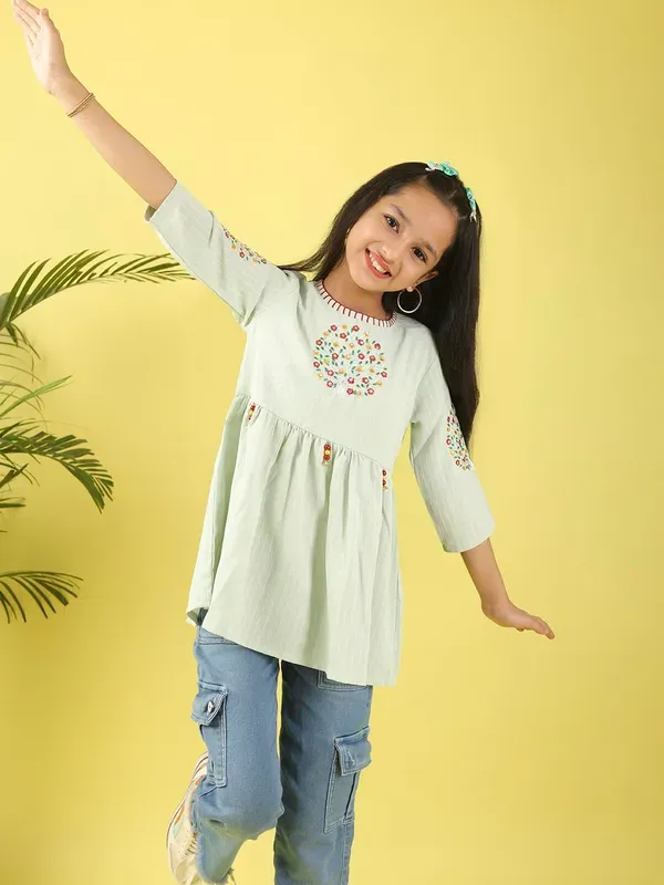 Pista_Floral_Embroidered_Polyester_Top_With_For_Girls
