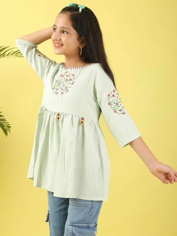 Pista_Floral_Embroidered_Polyester_Top_With_For_Girls
