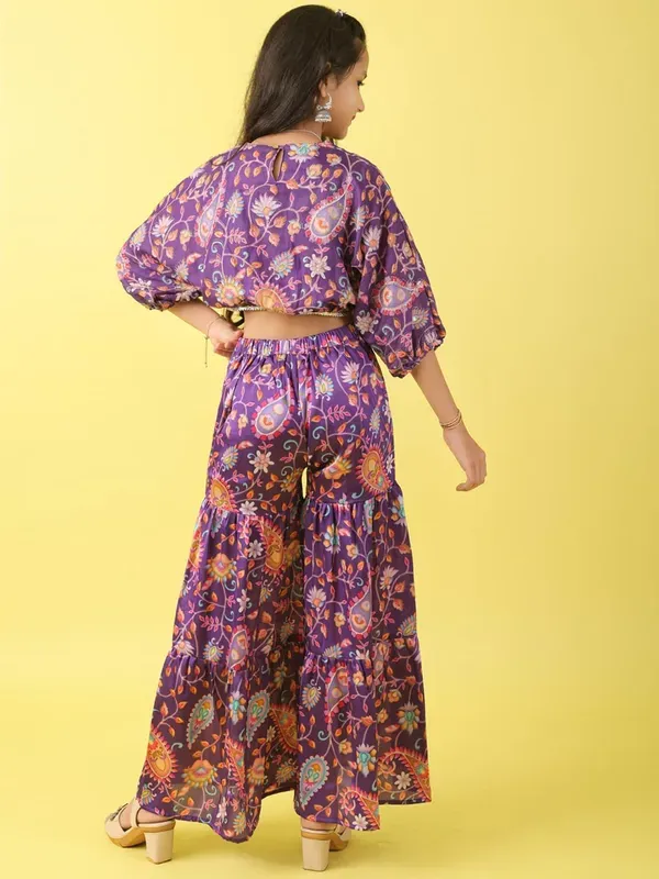 Purple_Silk_Paisley_Print_With_Placement_Embroidery_Co-Ord_Set_For_Girls