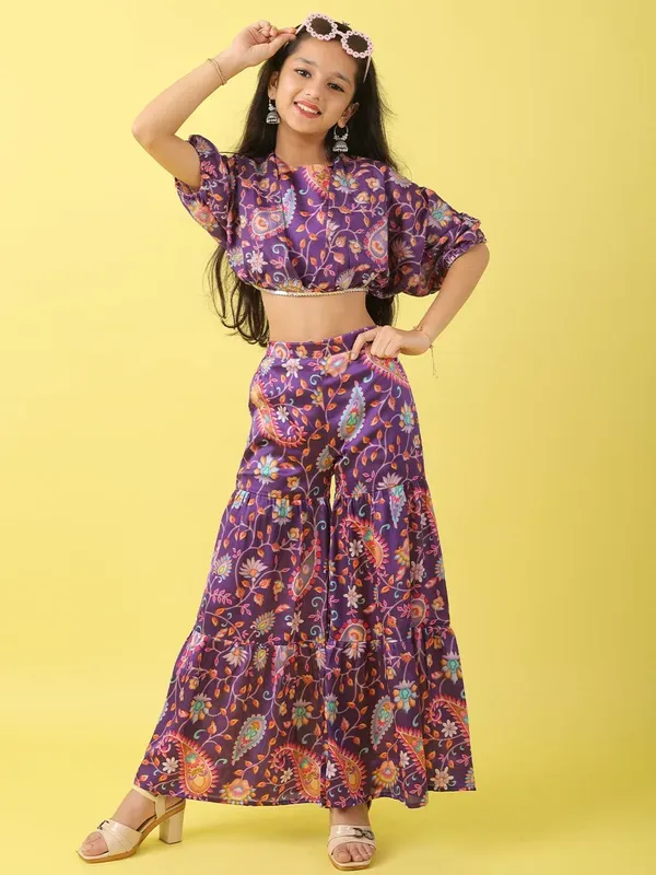Purple_Silk_Paisley_Print_With_Placement_Embroidery_Co-Ord_Set_For_Girls