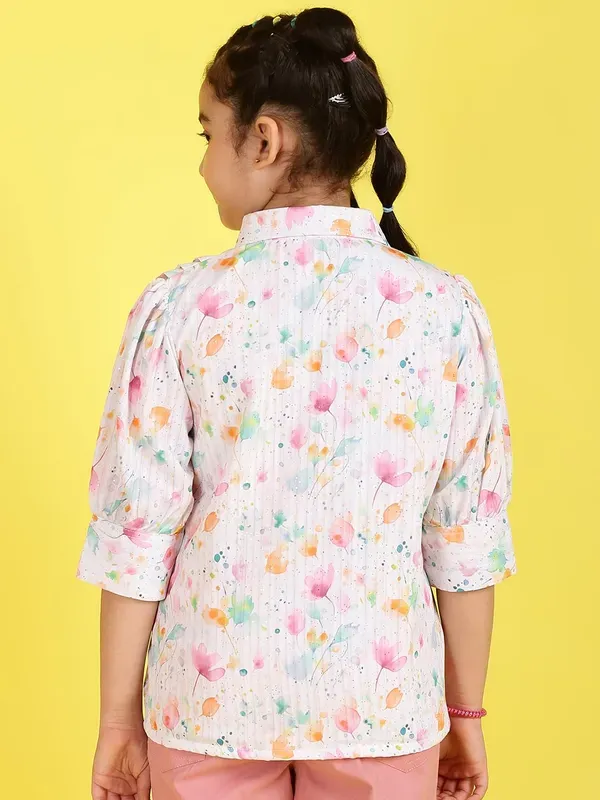 Pink_Floral_Printed_Shirt_With_And_Pink_Pants_Set_For_Girls