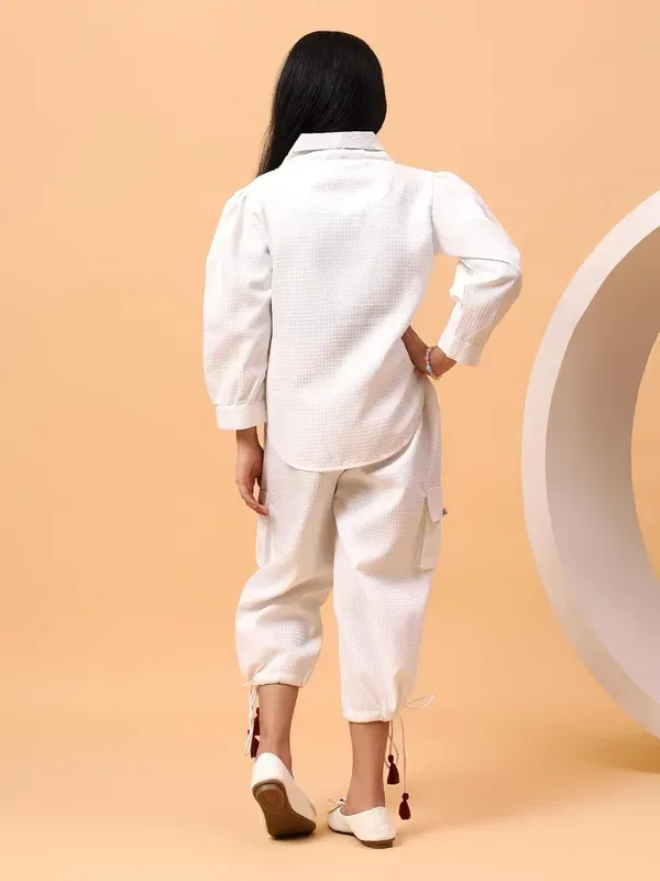 White_Stylish_Buttoned_Jacket_Top_And_Cargo_Ankle_Pants_Co-Ord_Set_For_Girl