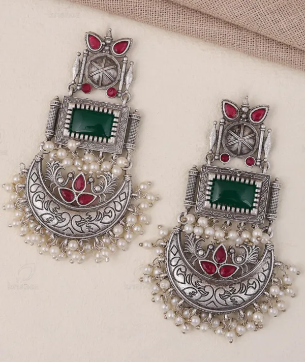 Silver_Oxidized_Chandbali_Earrings_For_Women