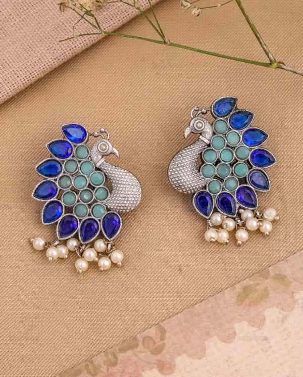 Blue_Peacock_Drop_Earrings_For_Women