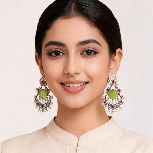 Silver_Oxidised_Chandelier_Earrings_For_Women