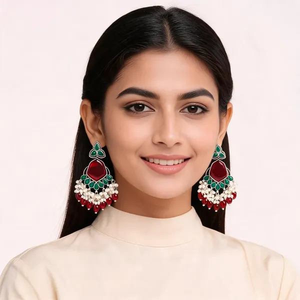 Red_Green_Stone_Drop_Earrings_For_Women