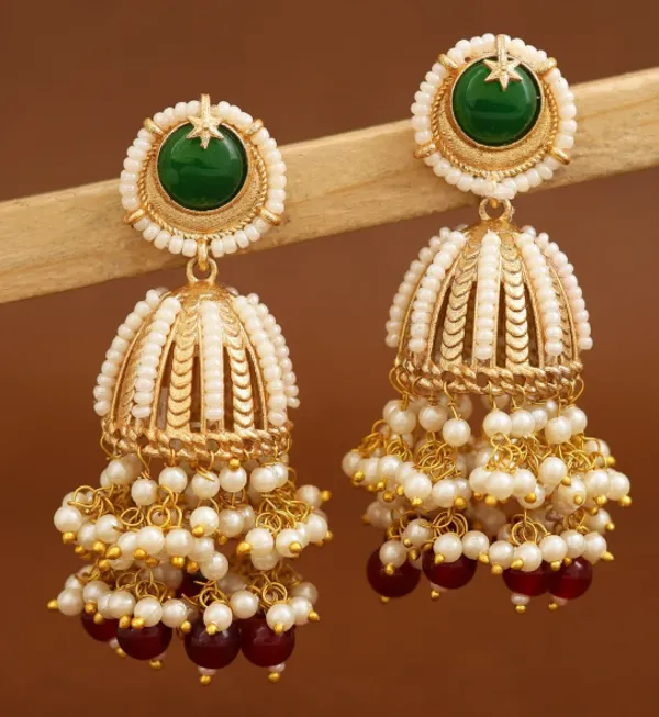 Green_Beaded_Jhumka_Earrings_For_Women