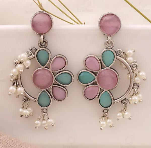 Silver_Tone_Floral_Stone_Dangler_Earrings_For_Women