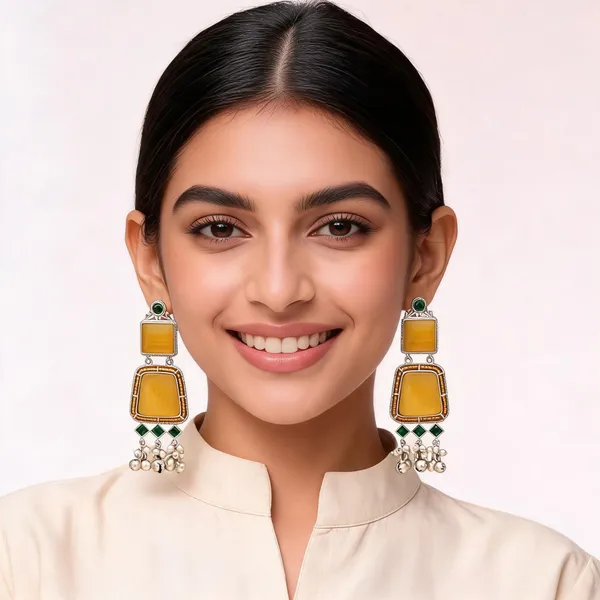 Green_And_Yellow_Stone_Chandelier_Earrings_For_Women