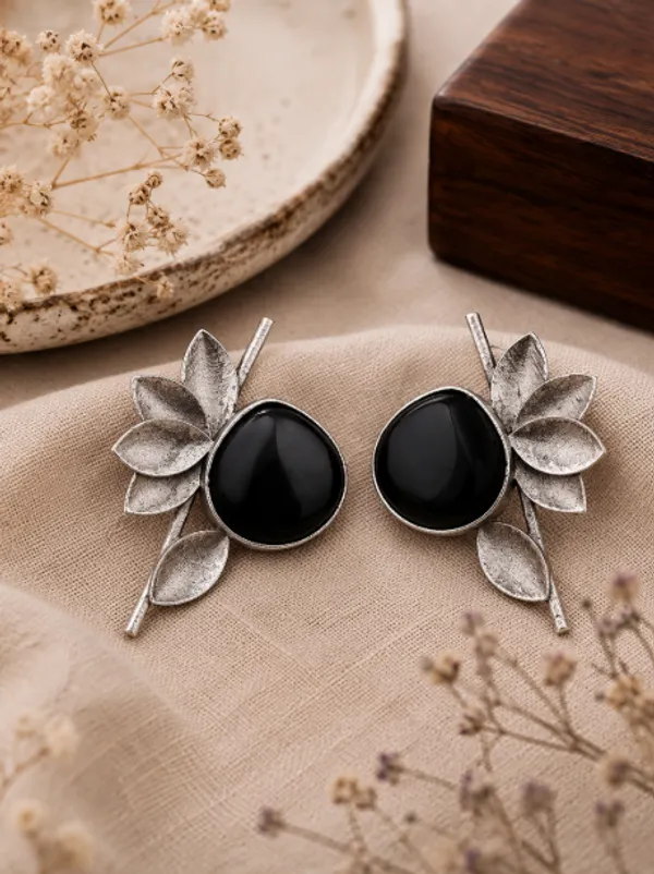 Black_Floral_Earrings_for_Women