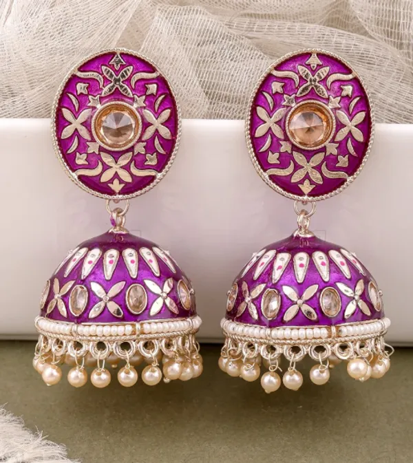 Purple_Meenakari_Jhumka_Earrings_For_Women