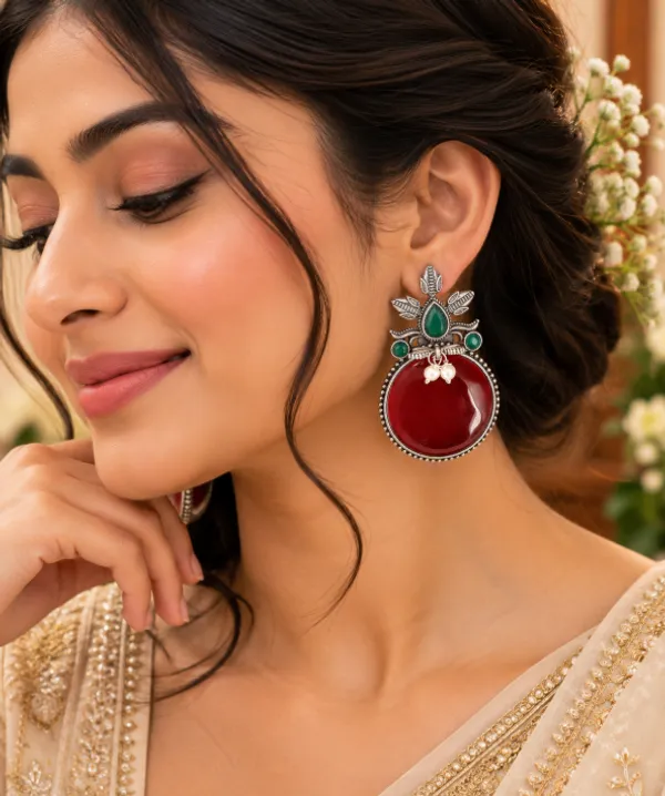 Elegant_Oxidized_Silver_Look-Alike_Stud_Earrings
