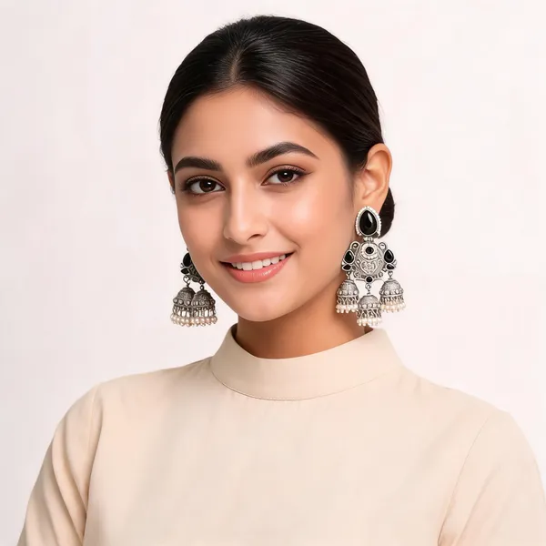 Silver_Oxidised_Jhumka_Earrings_For_Women
