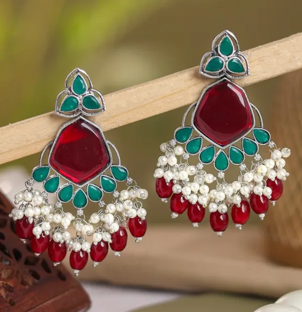Red_Green_Stone_Drop_Earrings_For_Women
