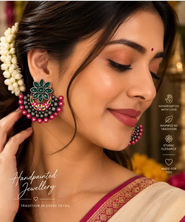 Hand-Painted_Chaandbali_Oxidized_Earrings