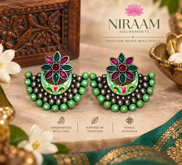 Hand-Painted_Oxidized_Green_&_Magenta_Chaand_Bali