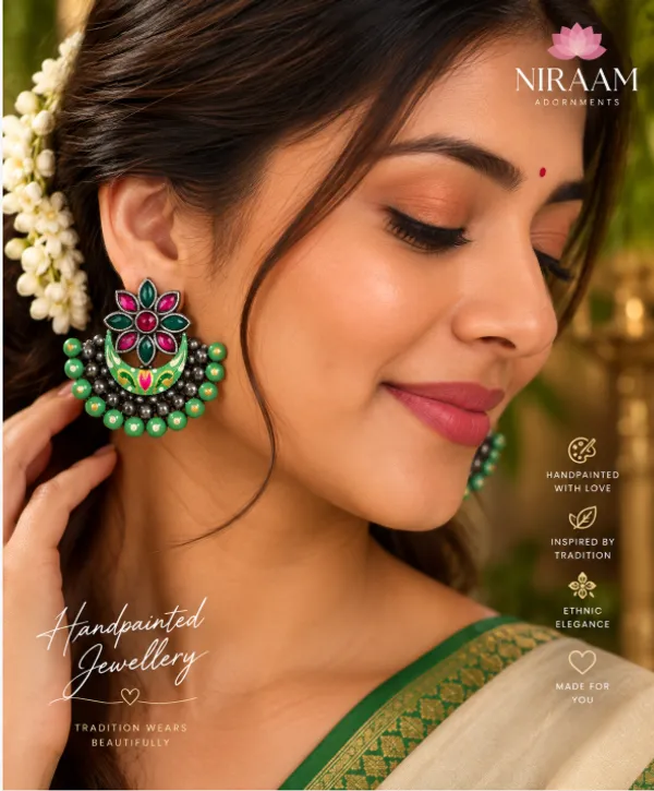 Hand-Painted_Oxidized_Green_&_Magenta_Chaand_Bali