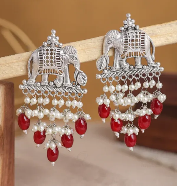 Silver_Tone_Elephant_Jhumka_Earrings_For_Women