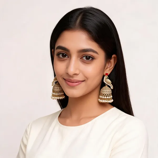 Gold_Tone_Bird_Motif_Jhumka_Earrings_For_Women