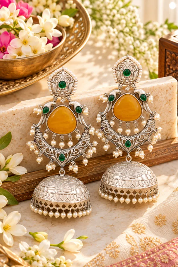 Jhumki_Earrings_–_Silver_Look_Alike