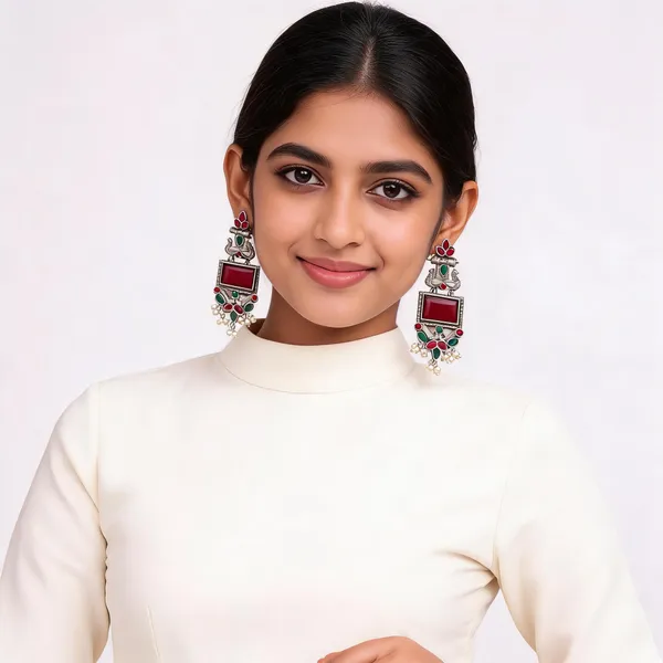 Silver_Oxidized_Statement_Earrings_For_Women