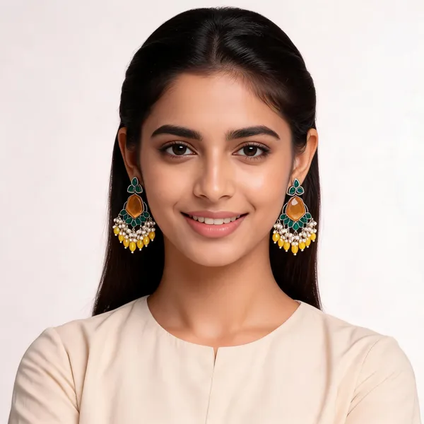 Green_Amber_Chandelier_Earrings_For_Women