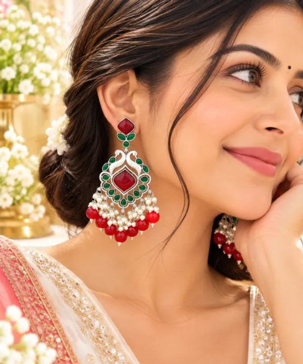 Peacock-Inspired_Silver_Look-Alike_Dangler_Earrings