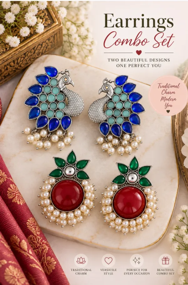 Peacock_&_Ruby_Elegance_–_Earrings_Combo_Set