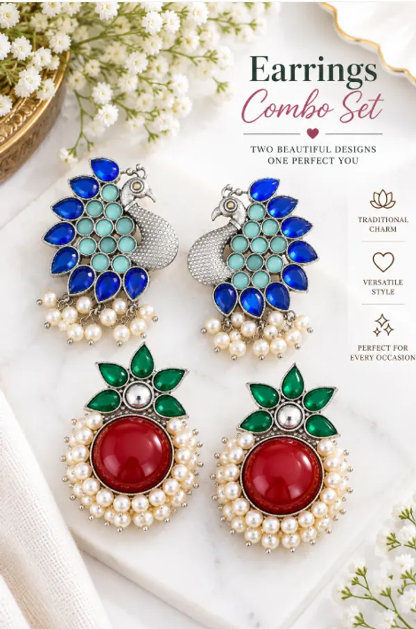 Peacock_&_Ruby_Elegance_–_Earrings_Combo_Set