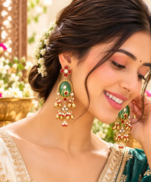 Premium_Gold_Dangler_Earrings_–_Floral_&_Ghungroo_Design