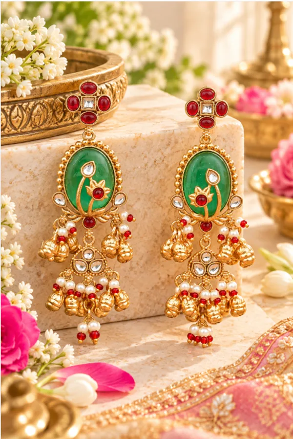 Premium_Gold_Dangler_Earrings_–_Floral_&_Ghungroo_Design