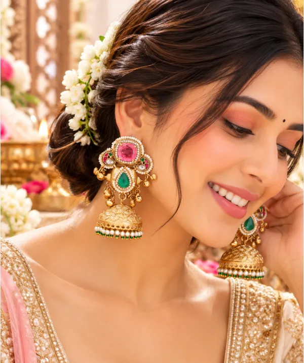 Premium_Gold_Jhumki_Earrings_–_Doublet_Stone_&_Ghungroo_Detailing
