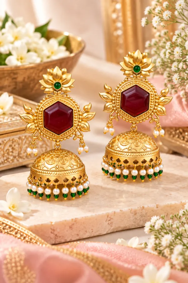 Premium_Gold-Plated_Lotus_Jhumki_Earrings