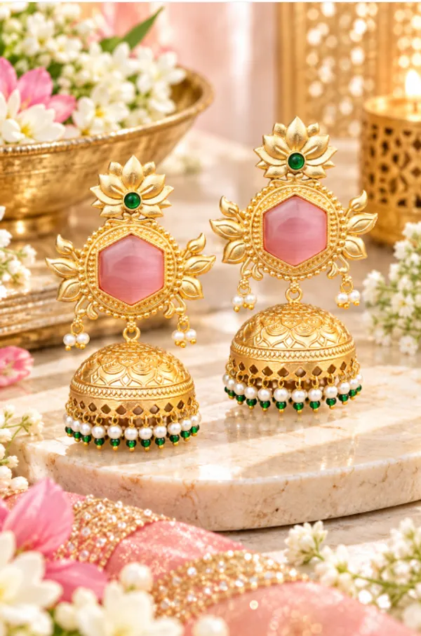 Premium_Gold-Plated_Monalisa_Stone_Jhumki_Earrings