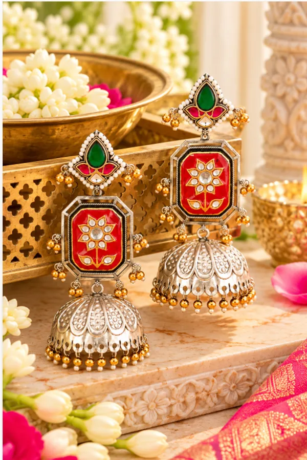 Premium_Meenakari_Jhumki_Earrings_–_Silver_Look_Alike