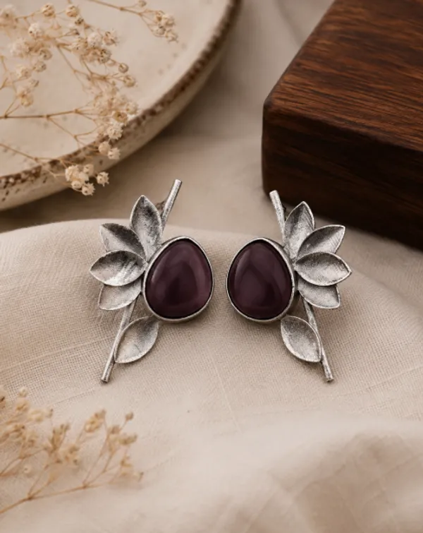 Purple_Floral_Earrings_for_Women