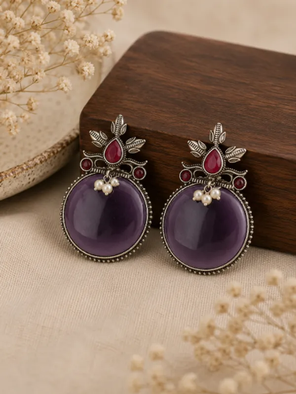Purple_Stone_Stud_Earrings_for_Women