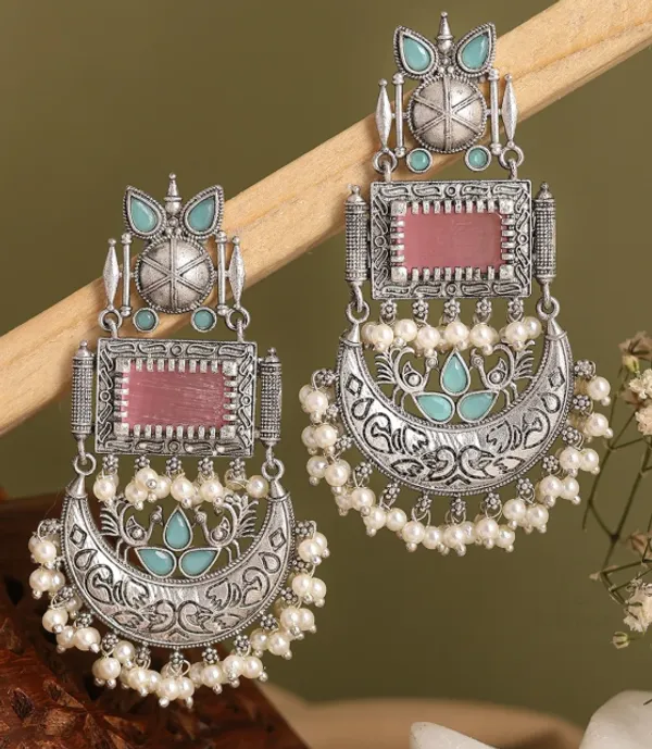 Silver_Tone_Oxidized_Chandbali_Earrings_For_Women
