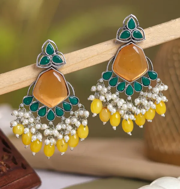Green_Amber_Chandelier_Earrings_For_Women