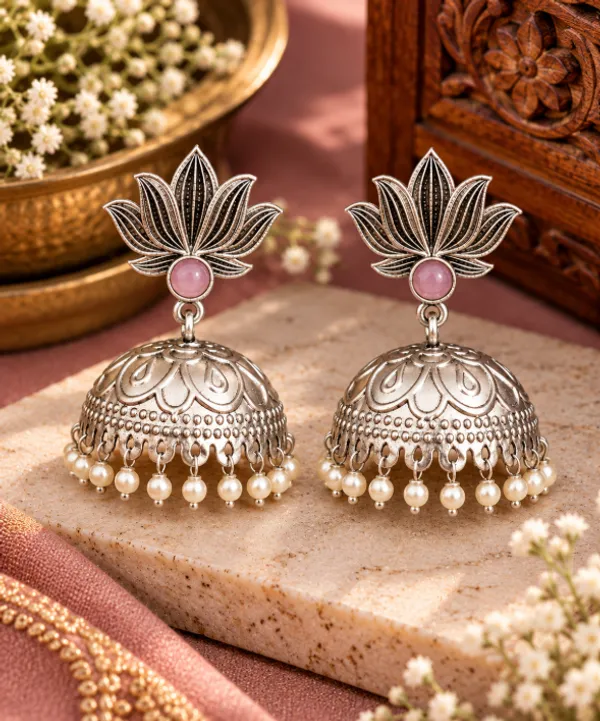 Timeless_Lotus_Jhumki_Earrings