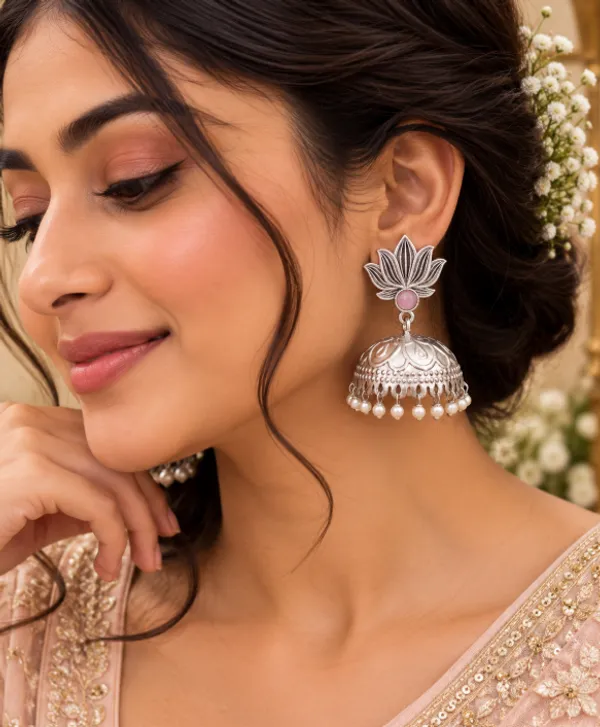 Timeless_Lotus_Jhumki_Earrings