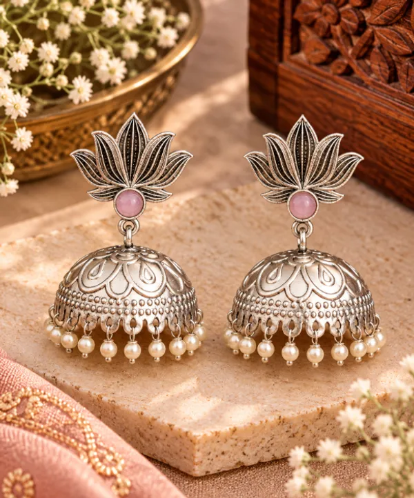 Timeless_Lotus_Jhumki_Earrings