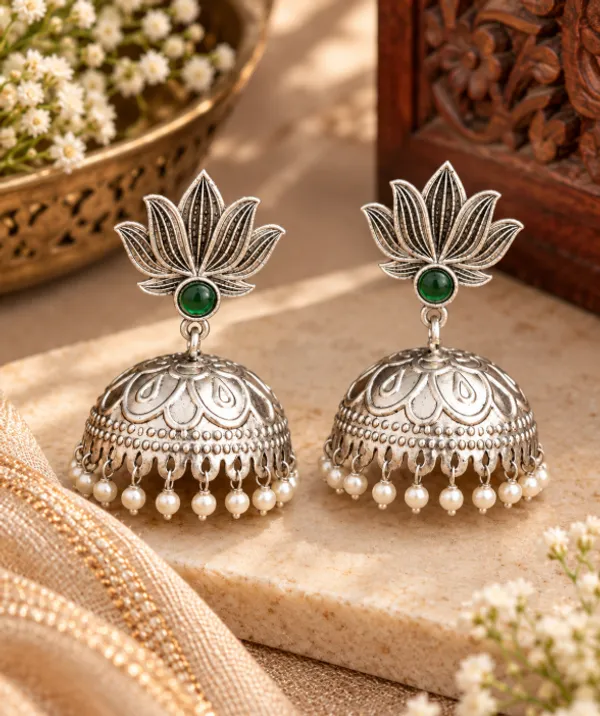 Timeless_Lotus_Jhumki_Earrings