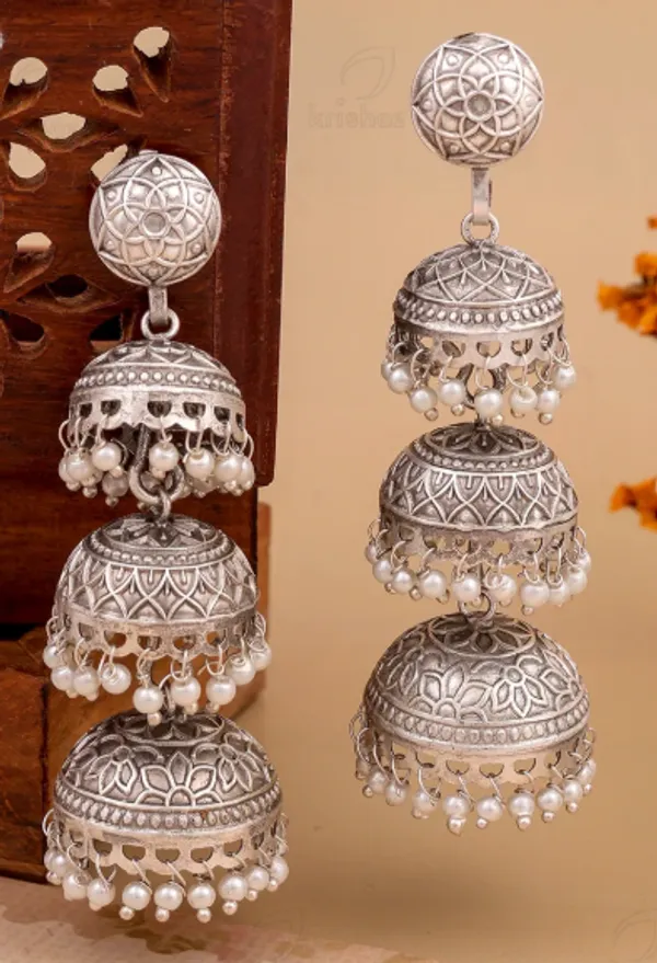 Silver_Oxidized_Jhumka_Earrings_For_Women