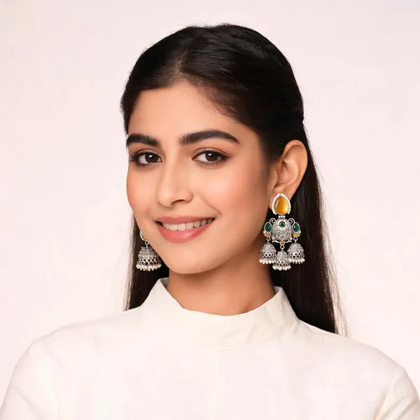 Gold_Tone_Oxidised_Jhumka_Earrings_For_Women